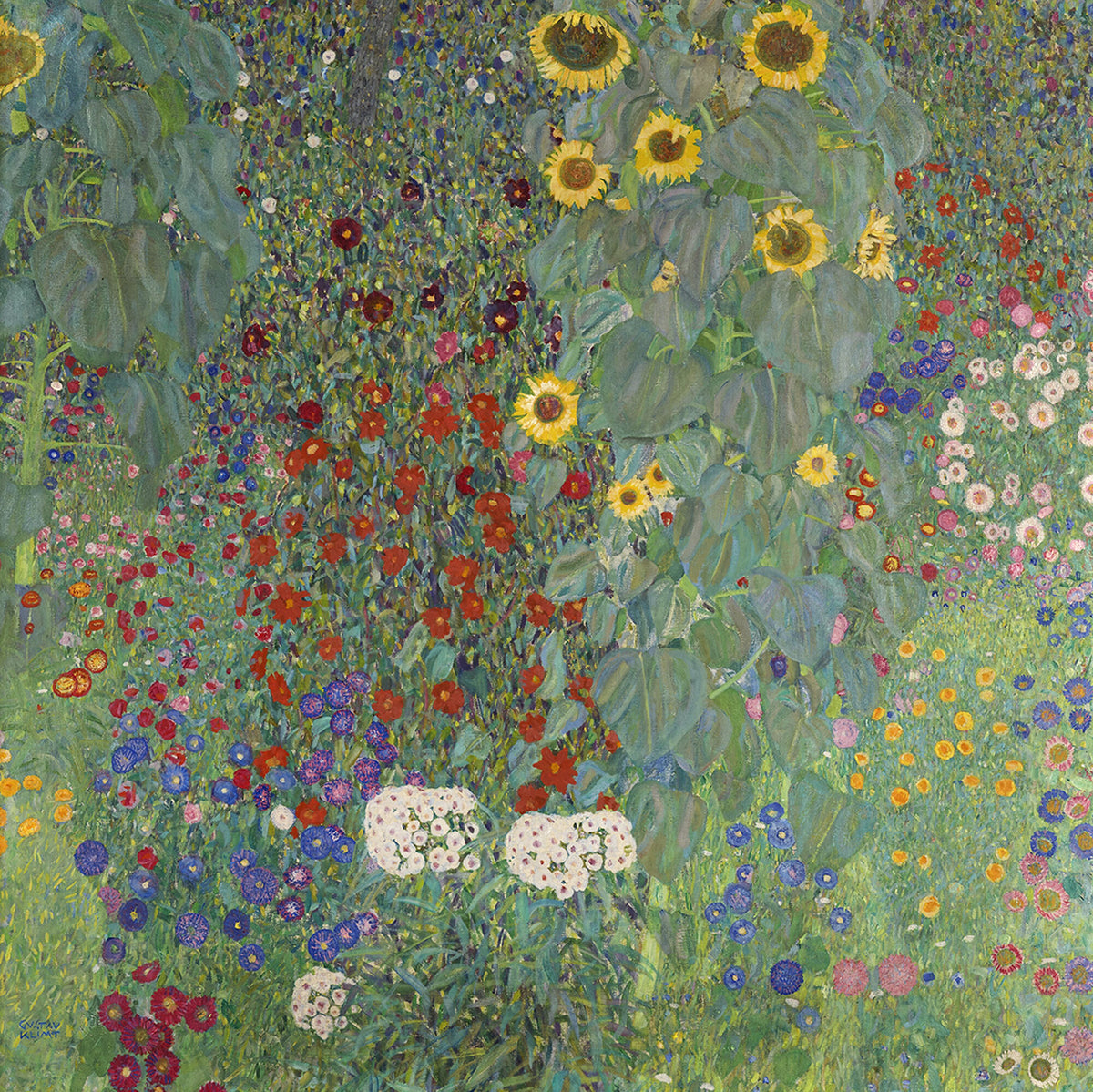 Cottage Garden with Sunflowers — Gustav Klimt