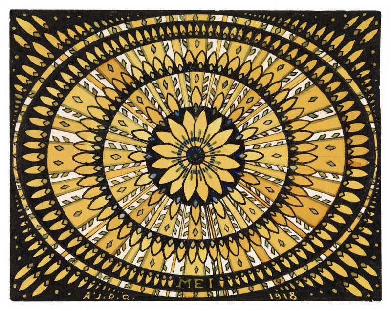 Rosette from stylized flowers and leaves — Julie de Graag