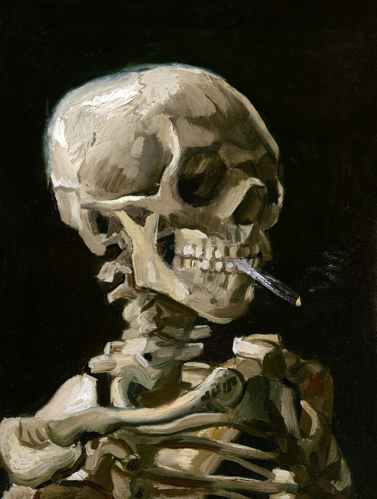 Head of a skeleton with a burning cigarette — Vincent van Gogh