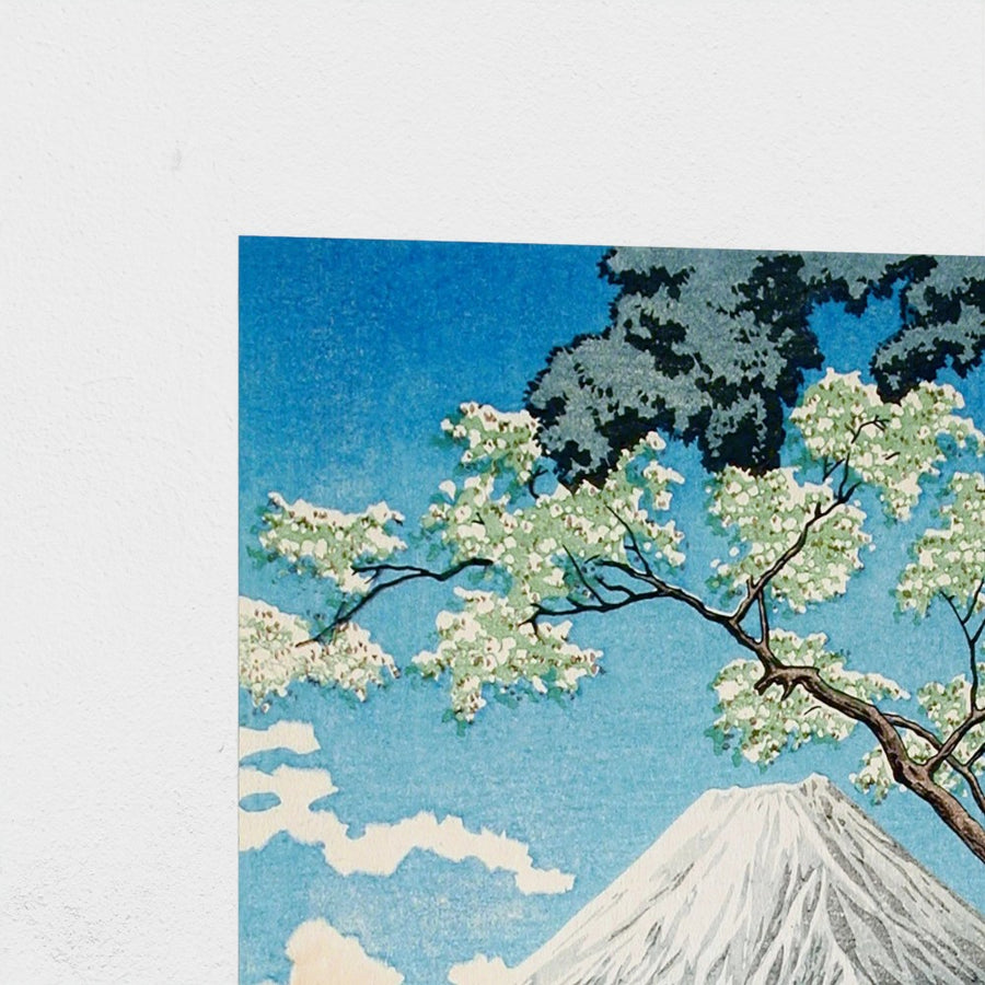Mount Fuji from Lake Yamanaka — unframed, corner detail