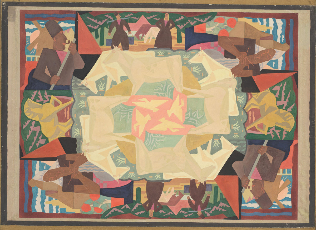 Tapijtontwerp motief "Holland" (ontwerp) — Leo Gestel