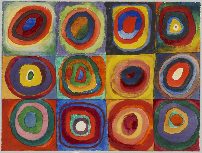 Farbstudie – Quadrate mit konzentrischen Ringen — Wassily Kandinsky