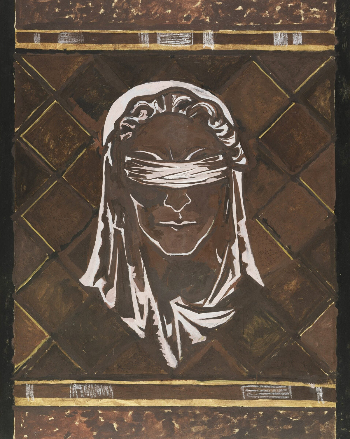 Head of the blindfolded Justitia — Richard Roland Holst
