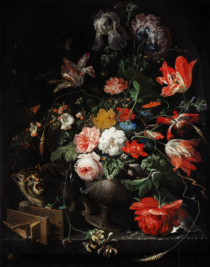 The Overturned Bouquet — Abraham Mignon