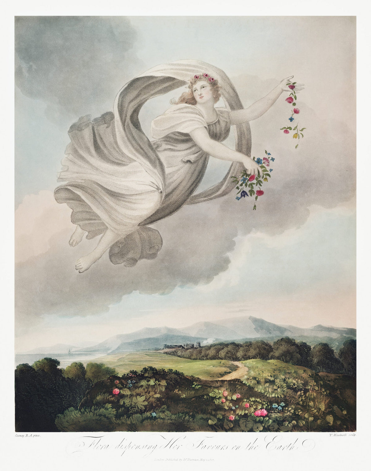 Flora Dispensing Her Favours on the Earth — Robert John Thornton