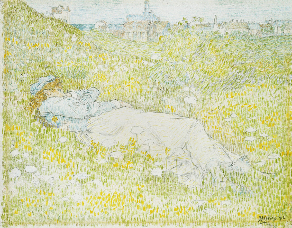 Woman Lying in the Dunes near Noordwijk — Jan Toorop