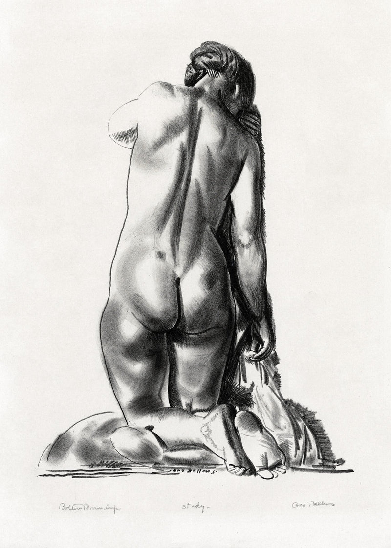 Nude Study, Woman Kneeling on a Pillow — George Wesley Bellows