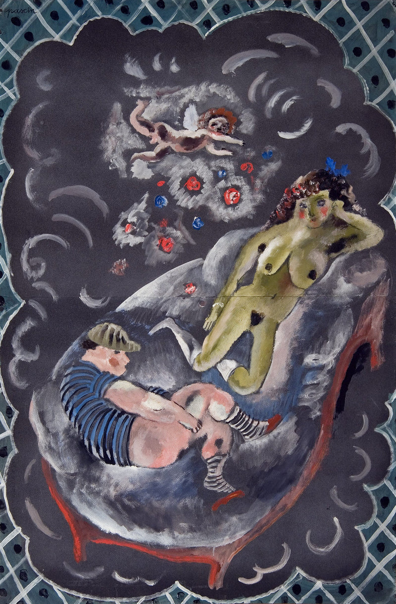 Two Figures and Cupid — Jules Pascin