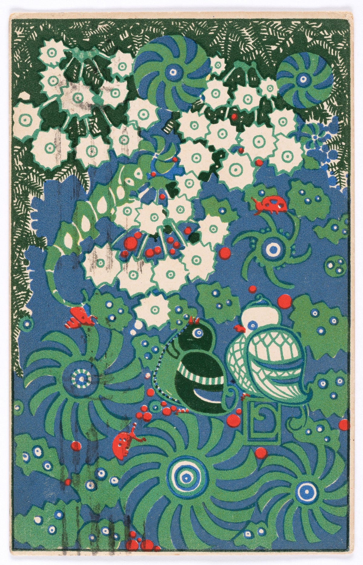 Birds and Flowers, Wiener Werkstätte Postcard No. 750 — Josef von Diveky