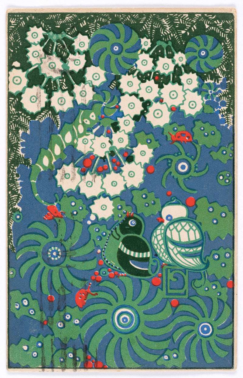 Birds and Flowers, Wiener Werkstätte Postcard No. 750 — Josef von Diveky