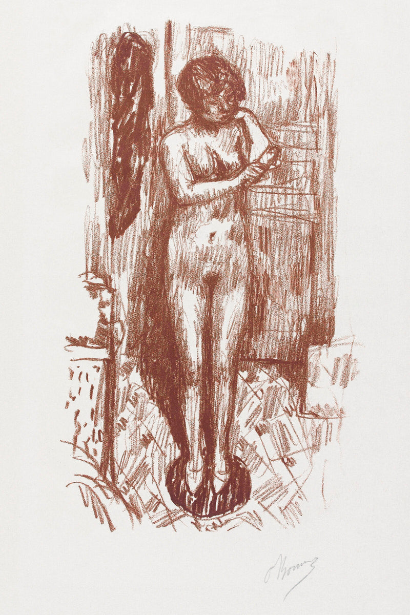 Standing Nude Woman Washing Herself — Pierre Bonnard