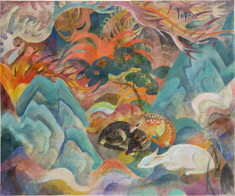 Deer in a Japanese Landscape — Jean Bloé Niestlé