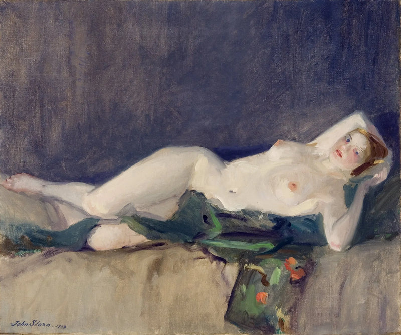 Nude, Green Scarf — John Sloan