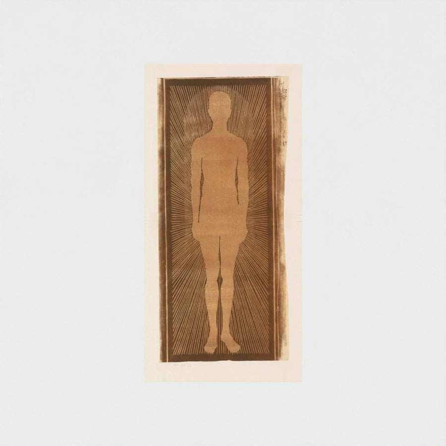 Silhouet van een man met stralen rondom — unframed, front