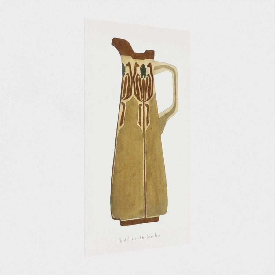Claret Pitcher-Christmas Rose — unframed, at an angle