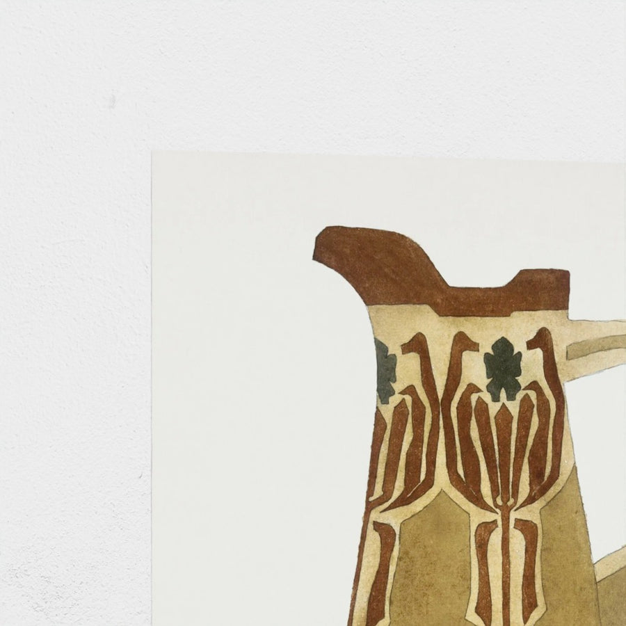 Claret Pitcher-Christmas Rose — unframed, corner detail