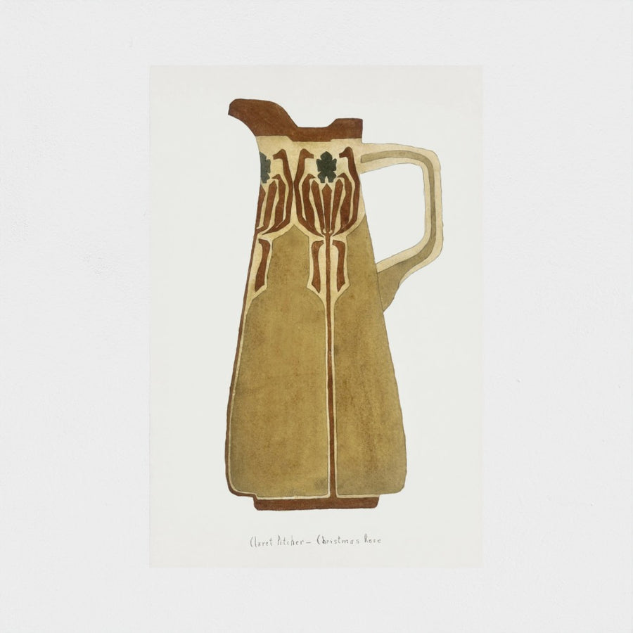 Claret Pitcher-Christmas Rose — unframed, front
