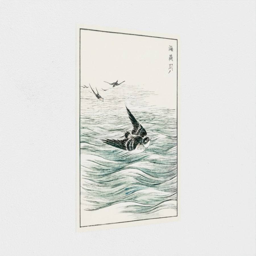 Riu Kiu House Swallow illustration — unframed, at an angle