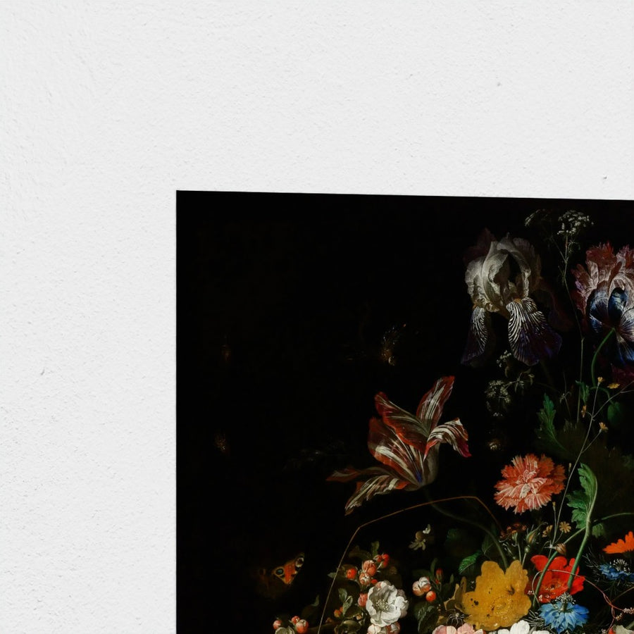 The Overturned Bouquet — unframed, corner detail