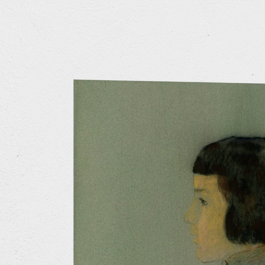 Young Woman in Profile — unframed, corner detail