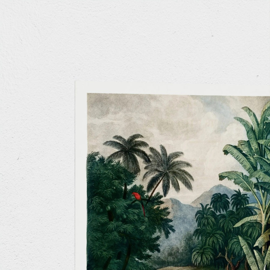 Cupid Inspiring Plants with Love — unframed, corner detail