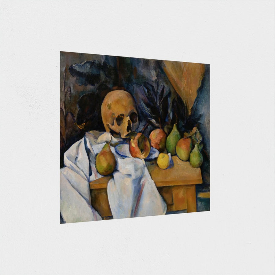 Still Life with Skull — unframed, at an angle
