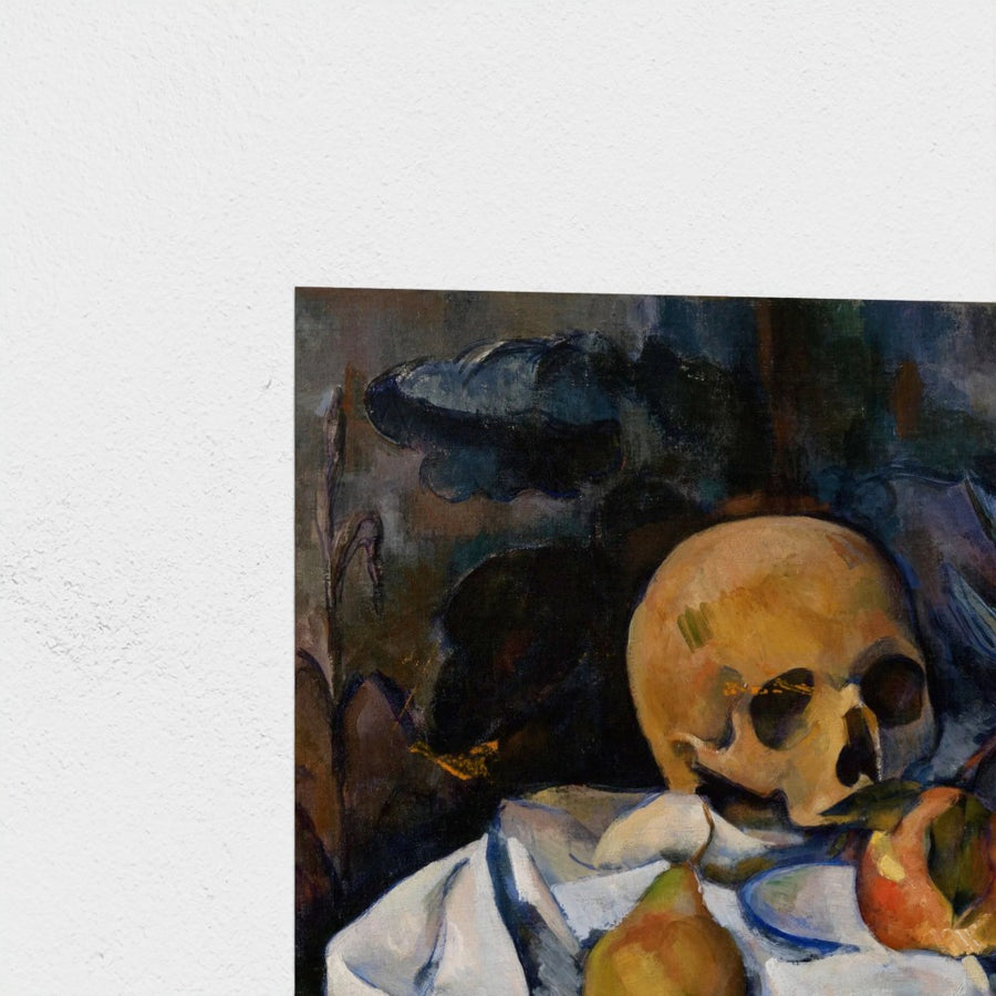 Still Life with Skull — unframed, corner detail