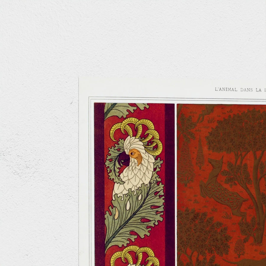 Cacatoès, bordure — unframed, corner detail