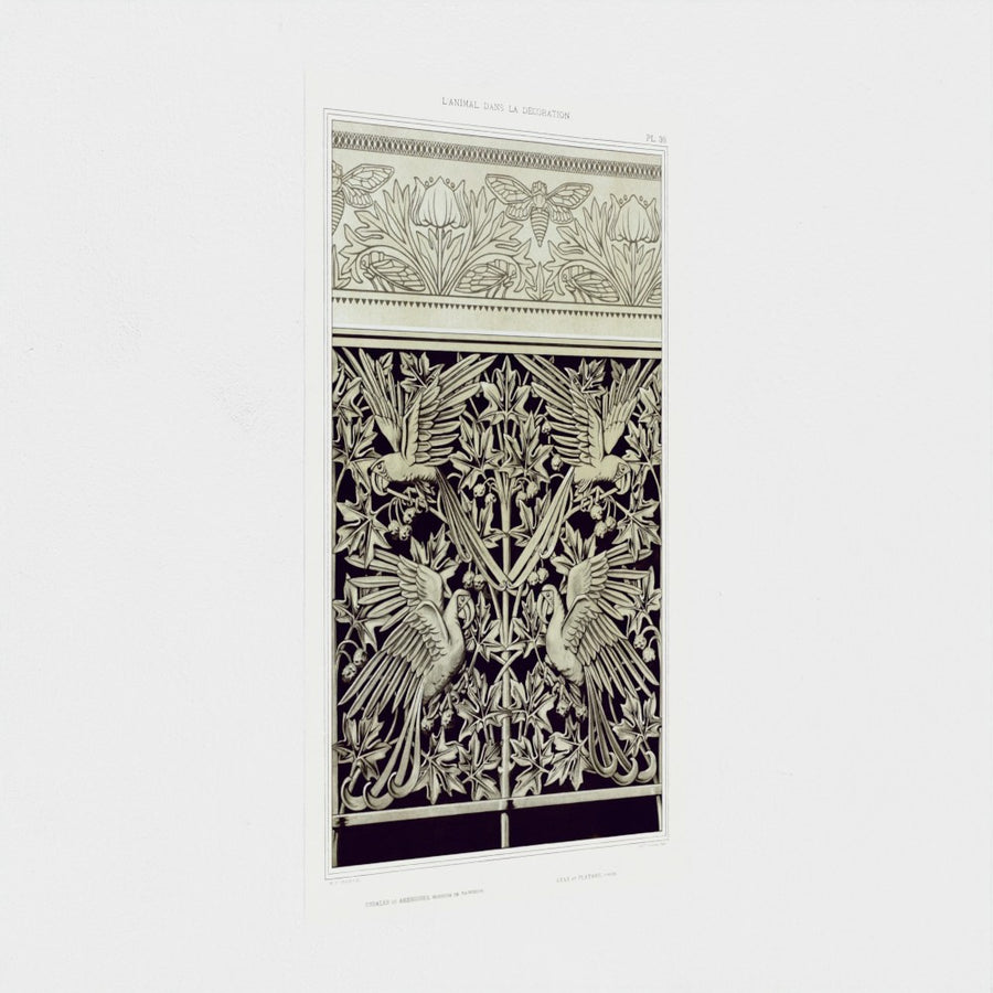 Cigales et anémones, bordure de napperon — unframed, at an angle
