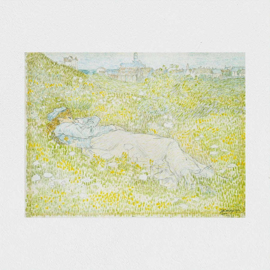 Woman Lying in the Dunes near Noordwijk — unframed, front