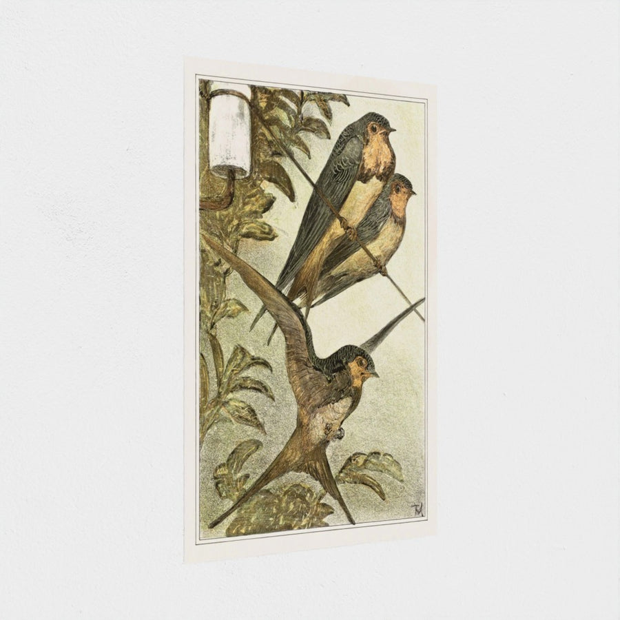 Drie zwaluwen — unframed, at an angle