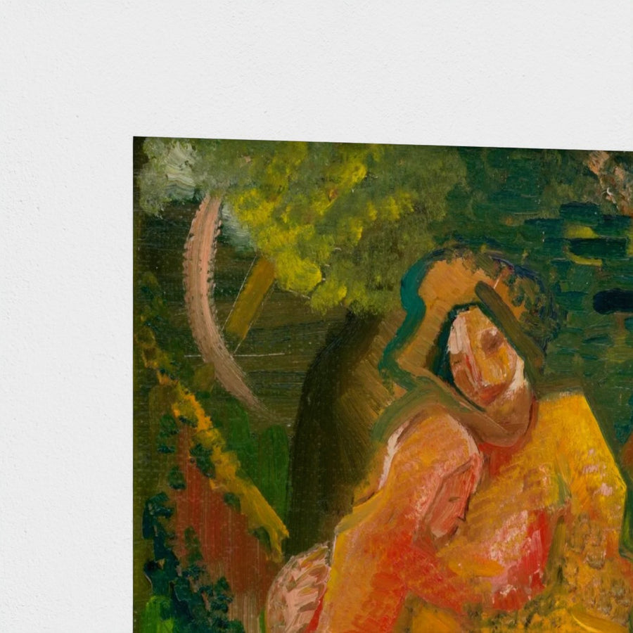 Mother with Children — unframed, corner detail