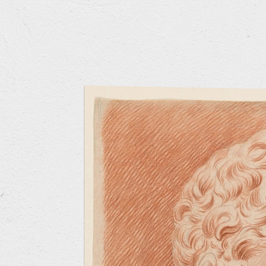 Academy Study: Plaster Cast of a Bearded Man — unframed, corner detail