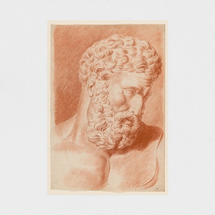 Academy Study: Plaster Cast of a Bearded Man — unframed, front