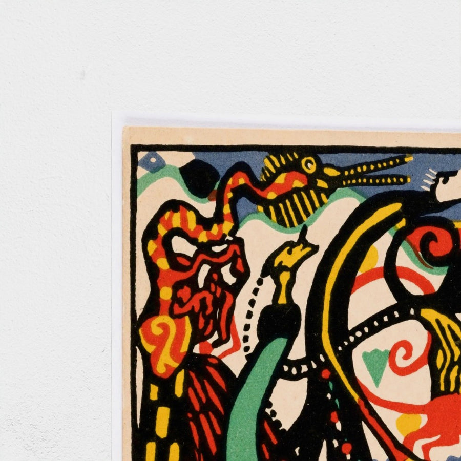 Humorous Subject, Wiener Werkstätte Postcard No. 148 — unframed, corner detail