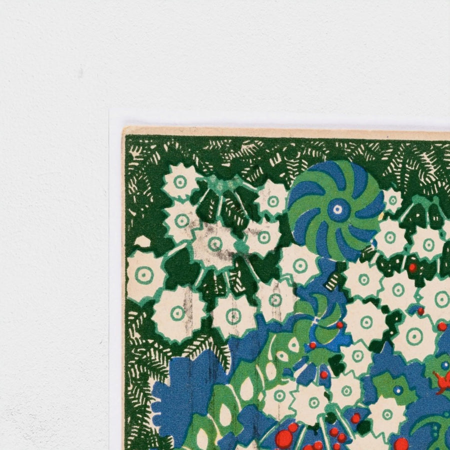 Birds and Flowers, Wiener Werkstätte Postcard No. 750 — unframed, corner detail