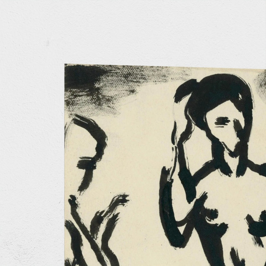 Female Nude — unframed, corner detail