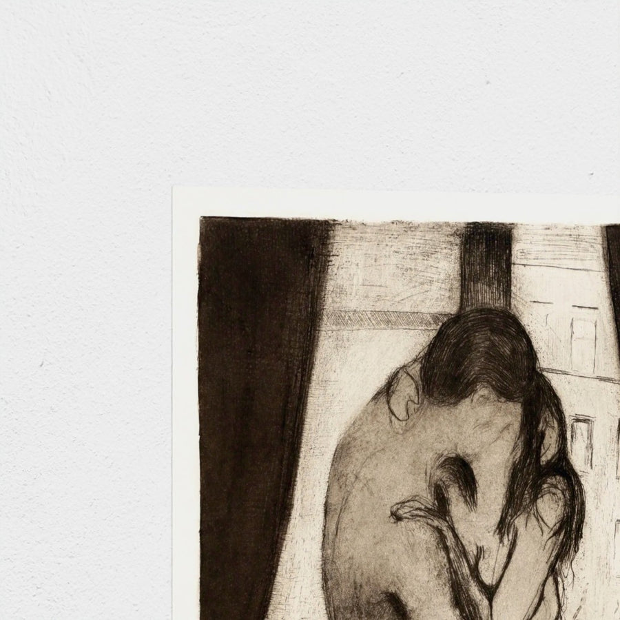 The Kiss — unframed, corner detail