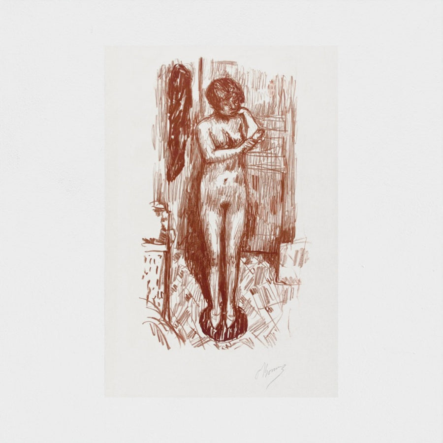 Standing Nude Woman Washing Herself — unframed, front