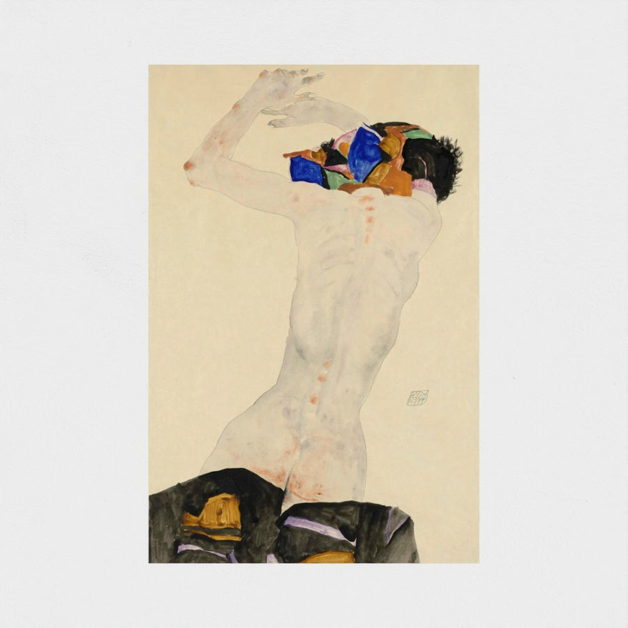 Back Nude with Coloured Cloth — unframed, front