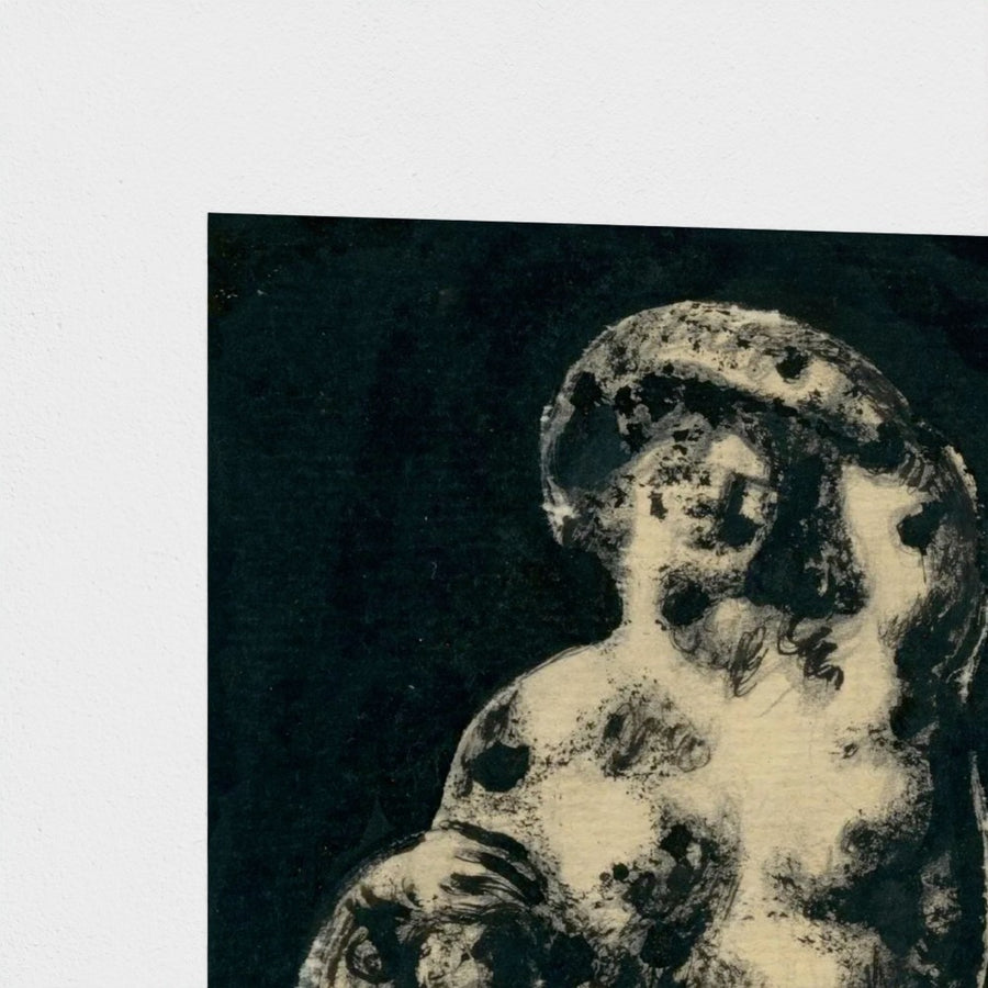 Female Nude — unframed, corner detail