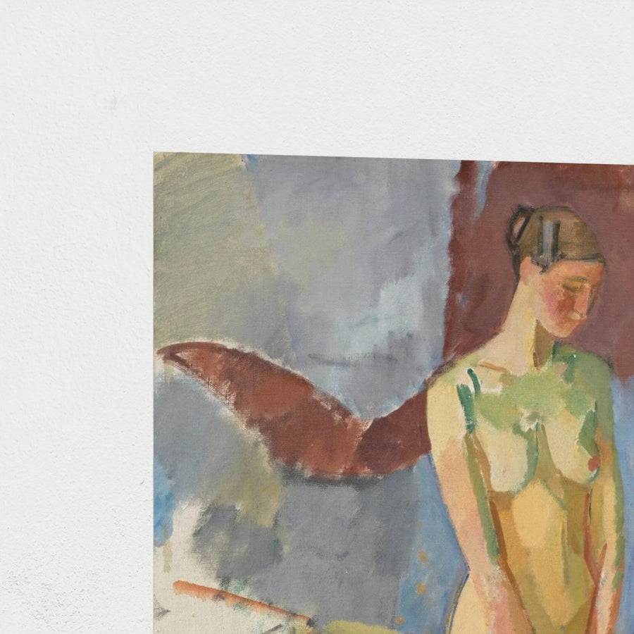 Standing Female Model — unframed, corner detail