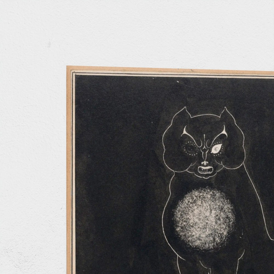 The Black Cat — unframed, corner detail