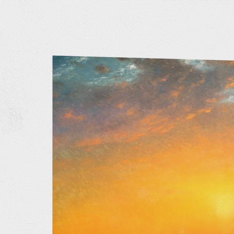 Sunset on the Sea — unframed, corner detail