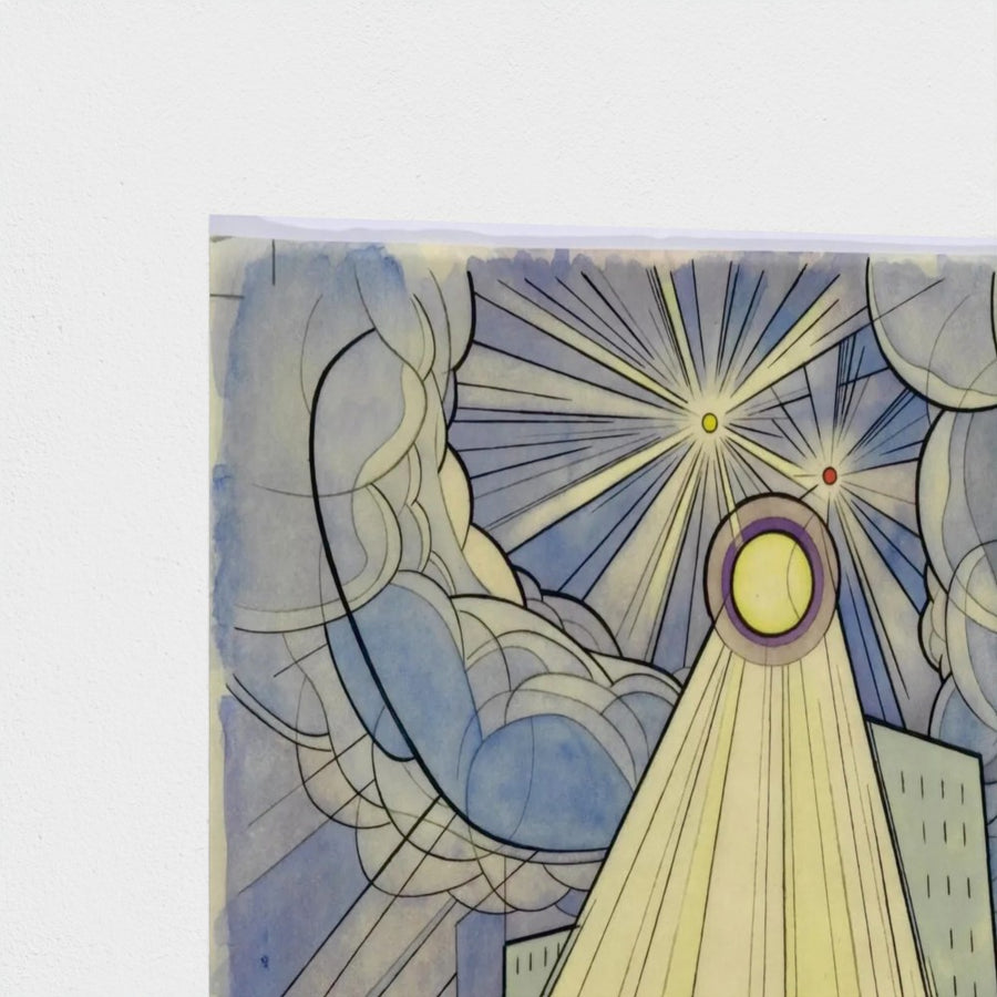 Jupiter-Saturn-Moon Constellation — unframed, corner detail