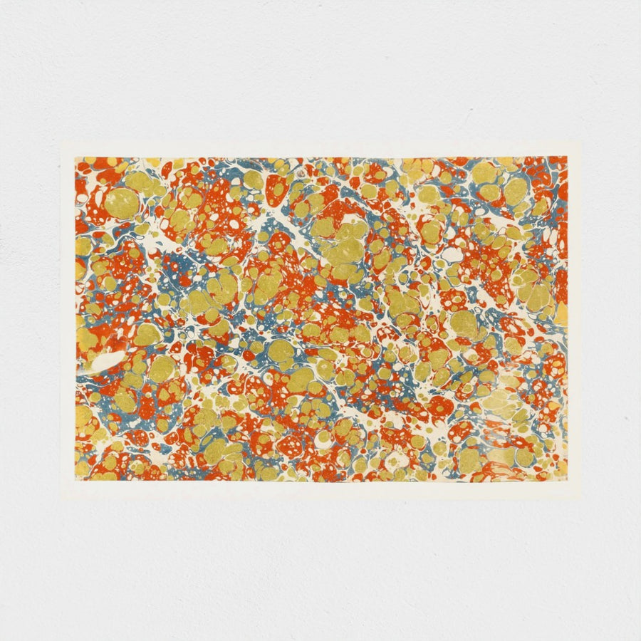 Pebble Marble in Blue, Red and Green — unframed, front