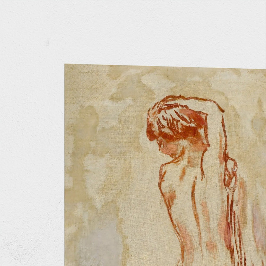 Back nude — unframed, corner detail