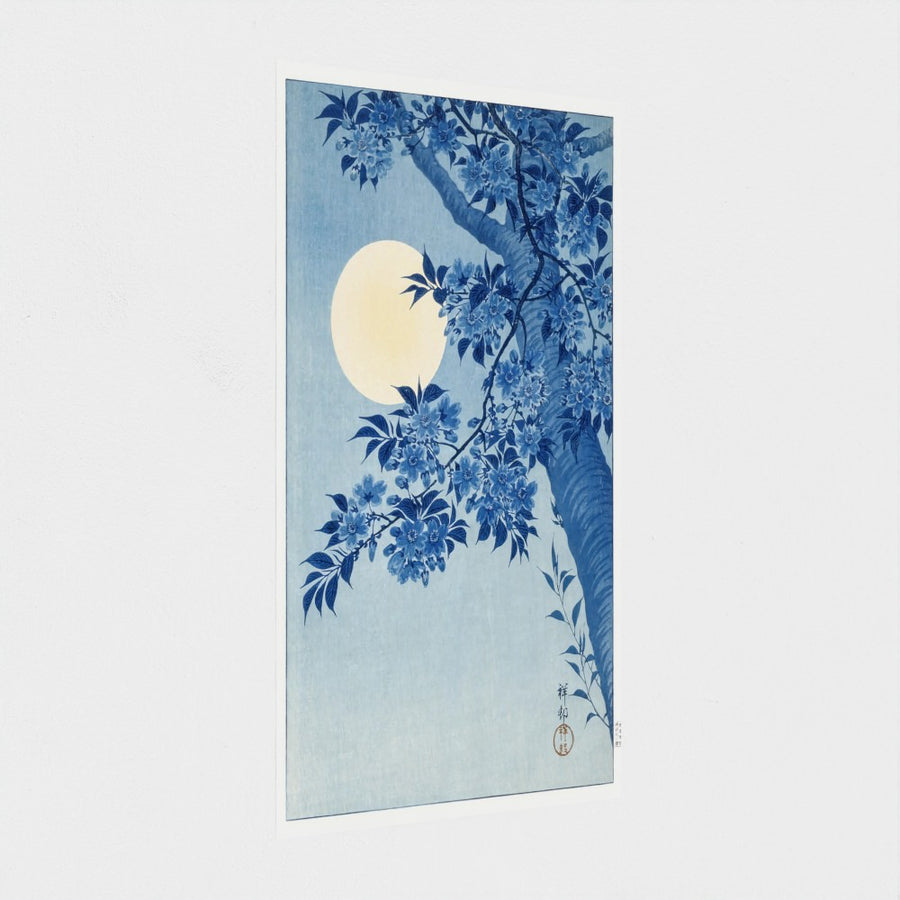 Blossoming Cherry on a Moonlit Night — unframed, at an angle