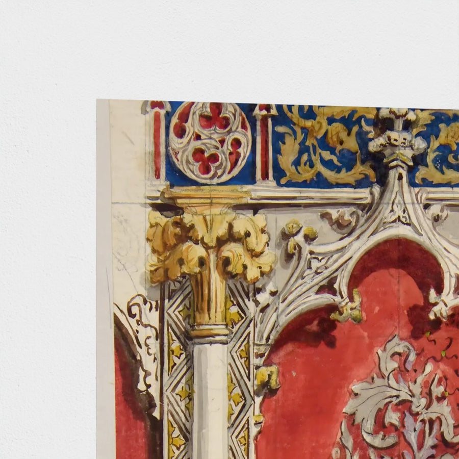Design for the decoration of a gothic niche — unframed, corner detail
