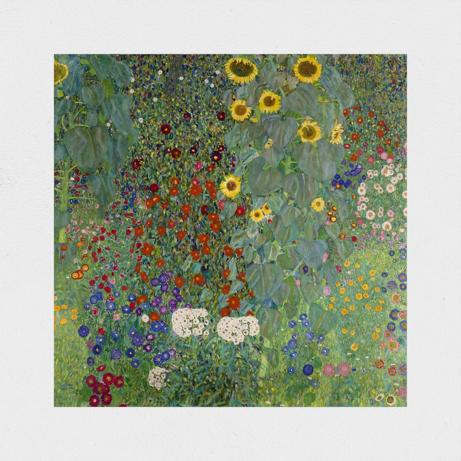 Cottage Garden with Sunflowers — unframed, front
